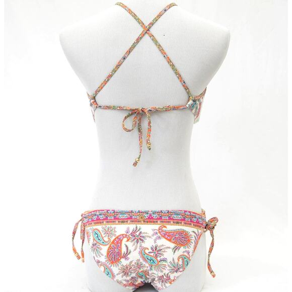 Nanette Lepore Gypsy Queen Paisley Halter Bikini Summer Beach Swimsuit Size M - Picture 3 of 10